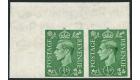 SG485b. 1941 1/2d Pale green. 'Imperforate Pair'. Brilliant fres
