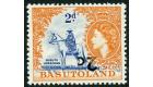 SG60a. 1961 2c on 2d Deep bright blue and orange. 'Surcharge Inv