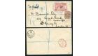 1900. 1d on 1d Red Commemorative. Brilliant used on cover...