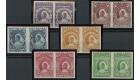 1894. The set of 6 in imperforate pairs...