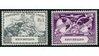 SG155-156. 1949 50c Purple and 1r Grey. 'SPECIMEN'. Unique...