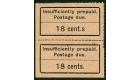 SG D9a. 1926 18c Black/salmon. 'cent.s' for 'cents'. Superb unus