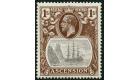 SG18b. 1924 1/- Grey-black and brown. 'Torn Flag'. Superb fresh 