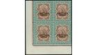 SG23a. 1903 3r Brown and green. 'Overprint Double, One Albino, B