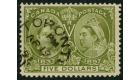SG140. 1897 $5 Olive-green. Superb fine well centred used...