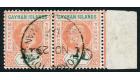 SG19. 1907 1d on 5/- Salmon and gree. Exceptional used pair...