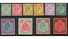 SG72-81. 1908 Set of 10. Brilliant fresh mint...