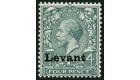 SG S5 Variety. 4d Grey-green. 'Overprint Double, One Albino Inve