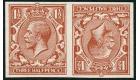 SG420a Variety. 1924 1 1/2d 'Tete-beche'. 'Imperforate Imprimatu