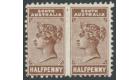 SG188c. 1893 1/2d Deep brown. 'Imperforate between and corrected