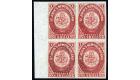 SG23. 1862 1/- Rose-lake (deep shade). Superb fresh mint block o