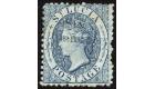 SG10. 1863 6d on (4d) Indigo. Extremely fine fresh mint...