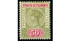 SG104a. 1892 50c Olive-green and carmine. Repaired 'S'. Very fin