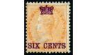 SG5. 1867 6c on 2a Yellow. Superb fresh mint...