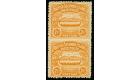 SG4a. 1907 2 1/2d Orange-yellow. 'Vertical Pair, Imperforate Bet
