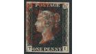 1840. 1d Black. Plate 5. Lettered T-I. Exceptional used...