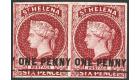 SG8. 1871 1d Lake. Brilliant fresh mint pair...