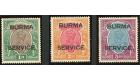 SG O11-O13. 1937 1r to 5r. Brilliant fresh U/M mint...