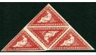 SG18. 1864 1d Deep carmine-red. Superb triangular mint block of 