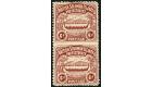 SG6a. 1907 6d Chocolate. 'Imperforate Between, Vertical Pair'...