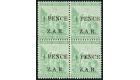 SG1. 1899 '1/2 PENCE' on 1/2d Green. Very fine U/M mint block of