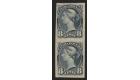 SG117a. 1893 8c Pale bluish grey. 'Imperforate' Vertical pair...
