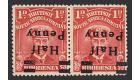SG280a. 1917 1/2d on 1d Rose-carmine 'Surcharge Inverted'...