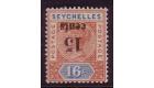 SG18a. 1893 15c on 16c Chestnut and blue, variety 'Surcharge Inv