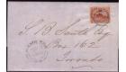SG6. 1852 3d Deep red. Entire from Hamilton to Toronto...