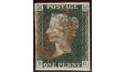 1840. 1d Black. Plate 6. Lettered D-G. Superb ORANGE Maltese Cro