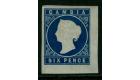 SG7. 1874 6d Deep blue. A superb corner sheet marginal example..