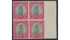 SG56a. 1934 1d Grey & Carmine 'Imperforate Block'. U/M Marginal.
