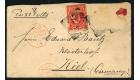 SG63 Variety. 1894 '1/2' (in violet) on 1d Vermilion 'UNSEVERED 
