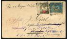 SG58 Variety. 1894 '1/2' on 1d Pale blue. 'UNSEVERED PAIR'...
