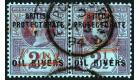 SG21. 1893 1/2d on 2 1/2d Purple/blue. Superb used pair...