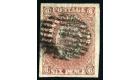 SG20. 1862 6d Rose-lake. Very fine used with large margins and..