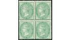 SG3. 1863. 3d Green. Superb fresh mint block of 4...