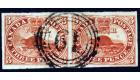 SG18. 1857 3d Red. Magnificent used horizontal pair...