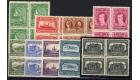 SG179-187. 1929 Set of 9. All in superb fresh mint blocks...