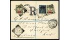 SG11. 1893 1/2d on 2 1/2d Purple/blue on Registered cover to Ken