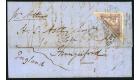 SG11 1860 6d Rose-lilac 'ROULETTED'. Entire letter fron Graham's