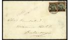 SG11. 1900 1s on 4d Green and purple brown. Cover to Bulawayo..