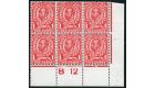SG341b. 1912 1d Bright scarlet. 'Printed double, one albino'. U/