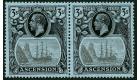SG20b. 1924 3/- Grey-black and black/blue. 'Torn Flag'. Brillian