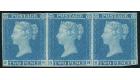 1841 2d Pale blue. Plate 3, S-G/S-I. Superb fresh mint strip of