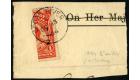 SG62. 1894 '1/2' on half of 1d Vermilion. 'Black Surcharge'. Sup