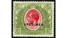 SG101s. 1925 £20 Red and green. 'SPECIMEN' Superb fresh mint...
