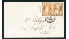 SG8. 1863 Immaculate neat envelope from New Plymouth to Napier..