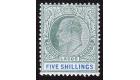 SG52. 1904 5/- Green and blue. Superb fresh mint...