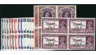 SG1-15. 1944 Set of 15. U/M mint blocks of four...